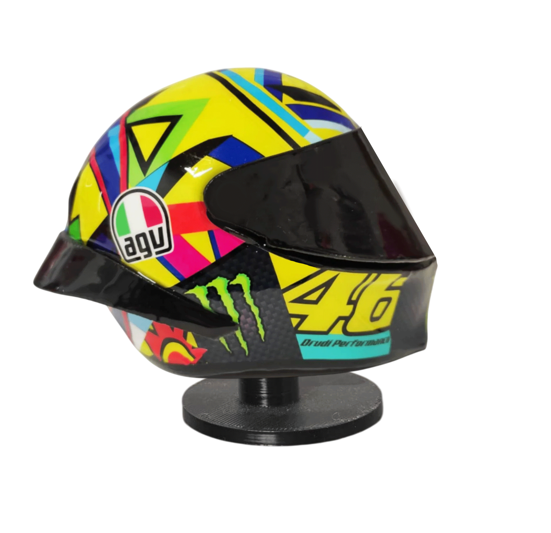Mini casco Pista GP Rossi Soleluna 2017  Monster7.50cm x 5cm